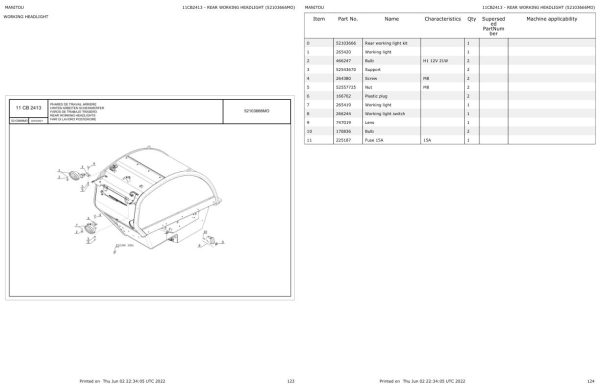 Manitou MLT 733 to MLT 737 130 PS D ST5 S1 Parts Catalog 52103653MO 1