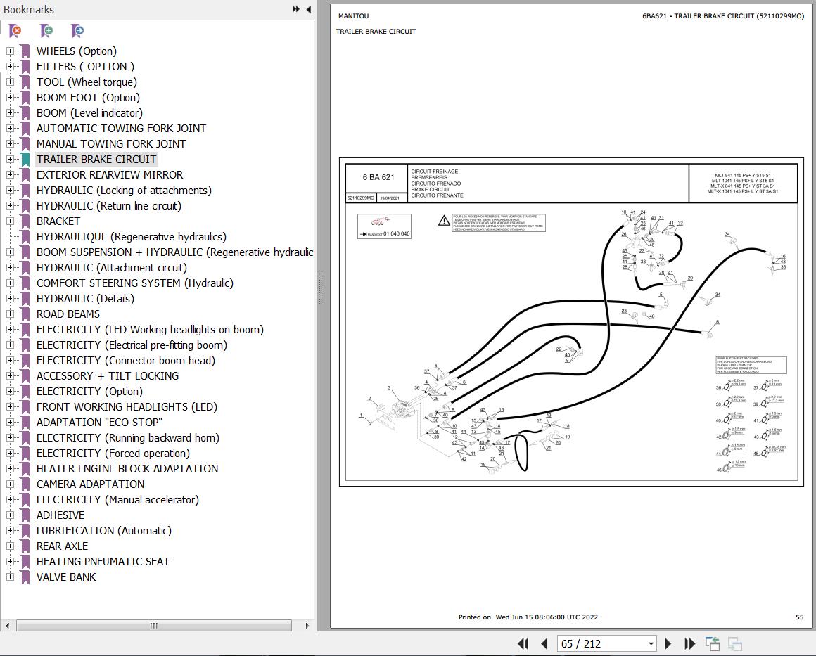 Manitou MLT 841 145 PS 1041 145 PSL Y ST5 S1 MLT X 841 145 PS 1041 145 PSL Y ST 3A S1 Parts Catalog 52730405