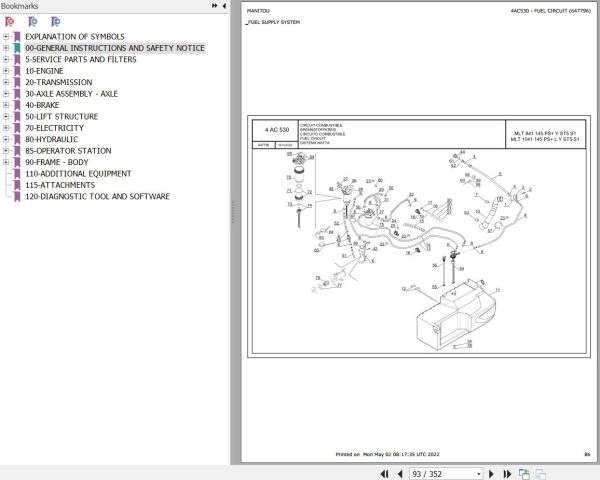 Manitou MLT 841 145 PS Y ST5 S1 MLT 1041 145 PS L Y ST5 S1 Parts Catalog 647796
