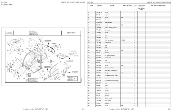 Manitou MLT 960 H 140 ST3B MLT X 960 H 140 ST3A Parts Catalog 648807 1