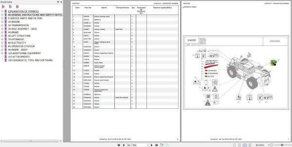 Manitou MLT 961 to MLT X 961 145 V PLUS L JD ST3A S1 Parts Catalog 649085