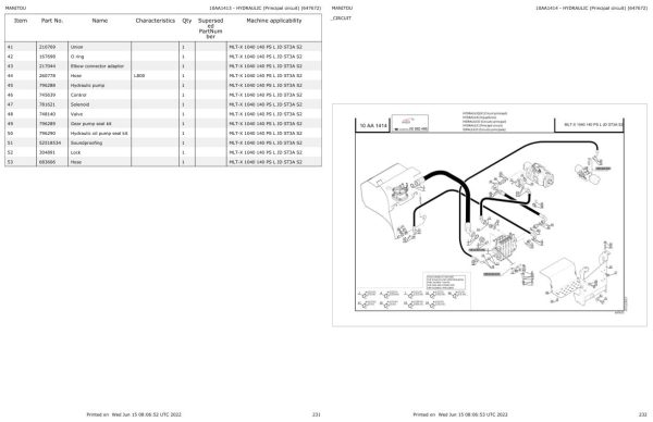 Manitou MLT X 840 140 PS JD ST3A S2 MLT X 1040 140 PS L JD ST3A S2 Parts Catalog 647672 1