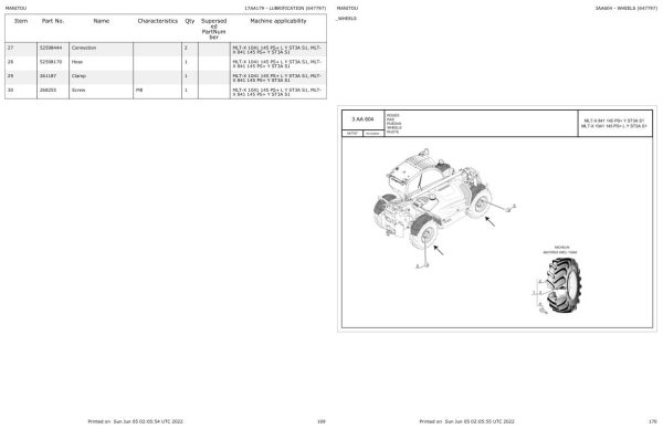 Manitou MLT X 841 145 PS Y ST3A S1 MLT X 1041 145 PS L Y ST3A S1 Parts Catalog 647797 1