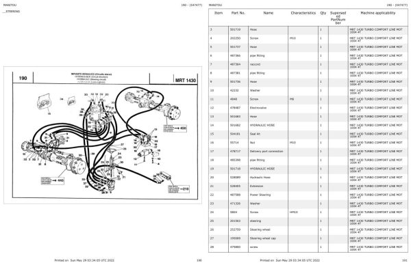 Manitou MRT 1430 TURBO COMFORT LINE MOT 1004 4T Parts Catalog 547477 1