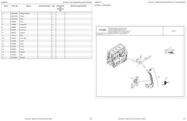 Manitou MRT 1440 to MRT 1840 EASY 75P 360 ST4 S1 Parts Catalog 649115 1