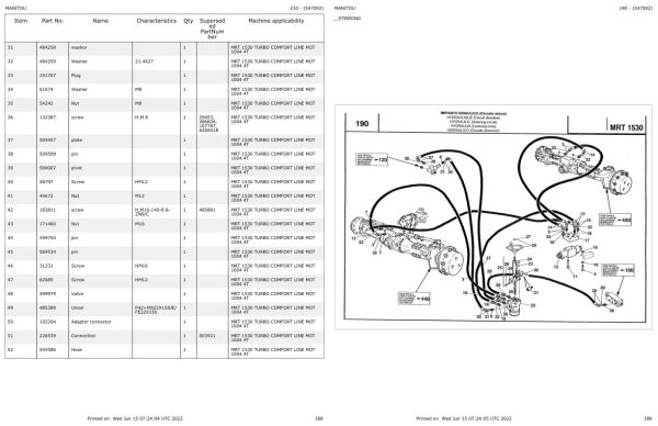 Manitou MRT 1530 TURBO COMFORT LINE MOT 1004 4T Parts Catalog 547592 1