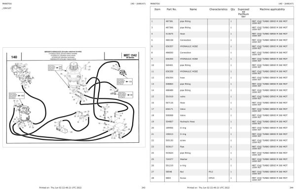 Manitou MRT 1542 TURBO SERIE M 360 MOT 1004 40T Parts Catalog 648147 1
