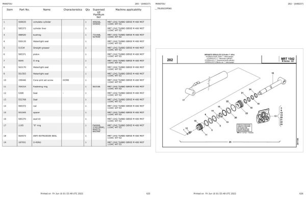 Manitou MRT 1542 TURBO SERIE M 400 MOT 1104C 44T E2 Parts Catalog 648237 1