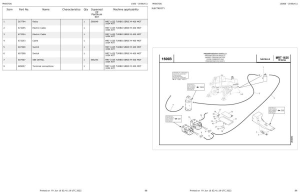 Manitou MRT 1635 TURBO SERIE M 400 MOT 1004 40T Parts Catalog 648141 1
