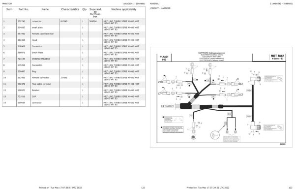 Manitou MRT 1842 TURBO SERIE M 400 MOT 1104D 44T E3 Parts Catalog 648480 1