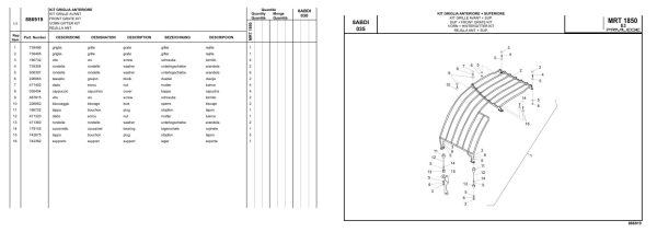 Manitou MRT 1850 PRIVILEGE E3 ESERCITO ITALIANO Parts Catalog 886919 1