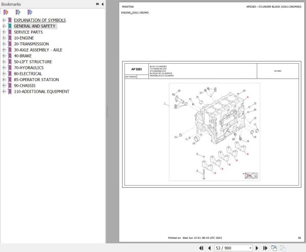 Manitou MRT 2145 to MRT 2545 EASY 75P 360 ST4 S1 Parts Catalog 649125 Manitou MRT 2145 to MRT 2545 EASY 75P 360 ST4 S1 Parts Catalog 649125