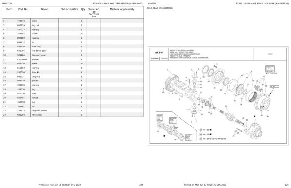 Manitou MRT 3570 360 210Y ST5 S1 to MRT X 3570ES 360 210Y ST3A S1 Parts Catalog 649286