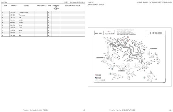Manitou MT 1135 100P ST4 S1 MT 1335 100P ST4 S1 Parts Catalog 647593 1