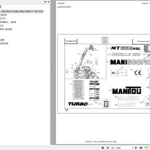 Manitou MT 1332 H SL TURBO MONO ULTRA ORH ARMEE FRANCAISE Parts Catalog 547801