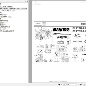 Manitou MT 1440 A 100D ST5 S1 MT 1840 A 100D ST5 S1 Parts Catalog 647784 1