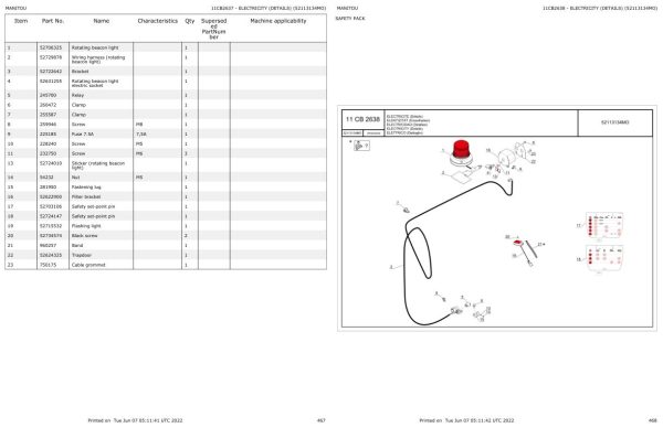 Manitou MT 1440 HA ST5 S1 MT 1840 HA 100D ST5 S1 Parts Catalog 647785 1