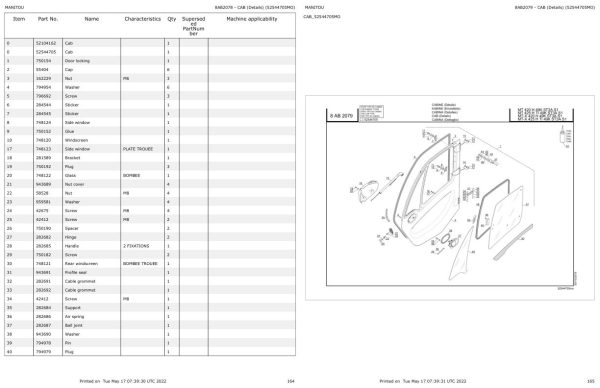 Manitou MT 420 H 49K ST3A S1 to MT X 425 H TI 49K ST3A S1 Parts Catalog 647637 1