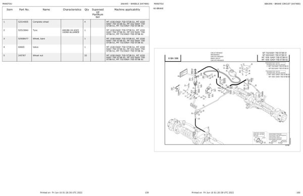 Manitou MT 732 EASY 75D ST3B S1 to MT 1030 EASY 75D ST3B S2 Parts Catalog 647480 1