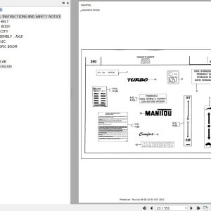 Manitou MVT 1135 L TURBO COMFORT LINE MOT 1004 40T Parts Catalog 648124