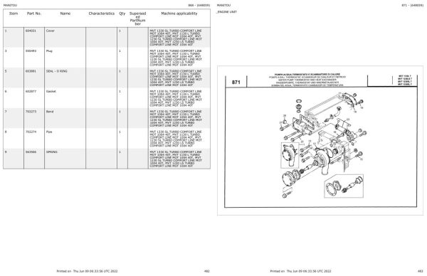 Manitou MVT 1230 LS TURBO COMFORT LINE MOT 1004 40T Parts Catalog 648059 1