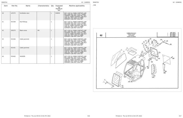 Manitou MVT 1330 SL TURBO COMFORT LINE MOT 1004 40T Parts Catalog 648059 1