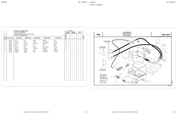 Manitou MVT 628 REXROTH COMFORT LINE MOT 1104C 44T E2 Parts Catalog 648221 1