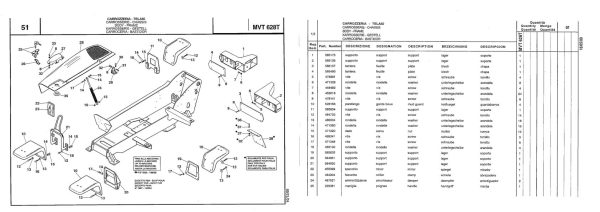 Manitou MVT 628 TURBO SAUER COMFORT LINE MOT 1004 40T Parts Catalog 547680 1