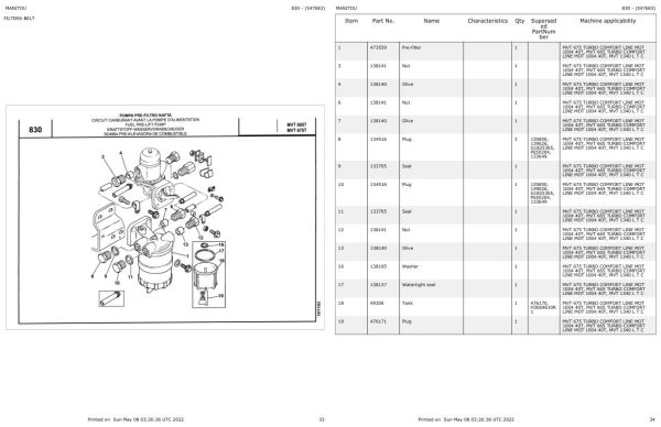 Manitou MVT 675 TURBO COMFORT LINE MOT 1004 40T Parts Catalog 547683 1