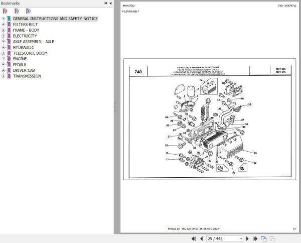Manitou MVT 675 TURBO COMFORT LINE MOT 1004 4T Parts Catalog 547471