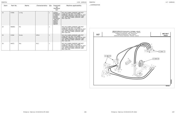 Manitou MVT 930 TURBO COMFORT LINE MOT 1104C 44T E2 Parts Catalog 648162 1