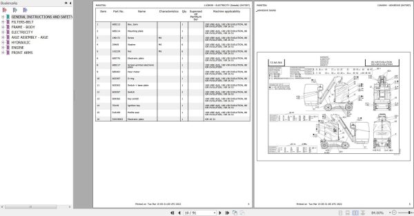 Manitou Platform 100 VJR EVOLUTION to VJR 26 Parts Catalog 547397