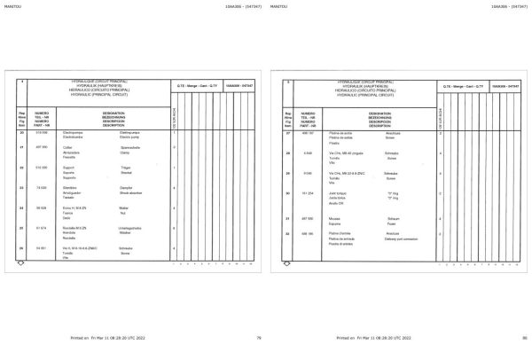 Manitou Platform 105 VJR AICHI Parts Catalog 547347 1
