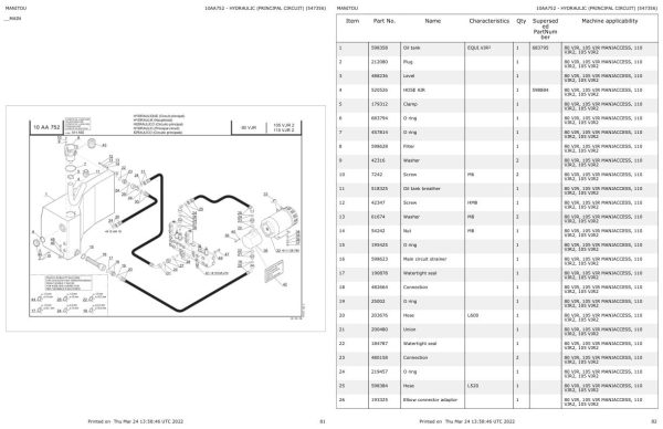 Manitou Platform 105 VJR2 Parts Catalog 547356 1