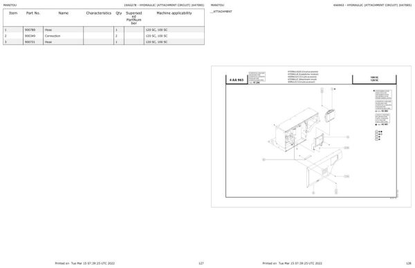 Manitou Platform 120 SC Parts Catalog 647085 1