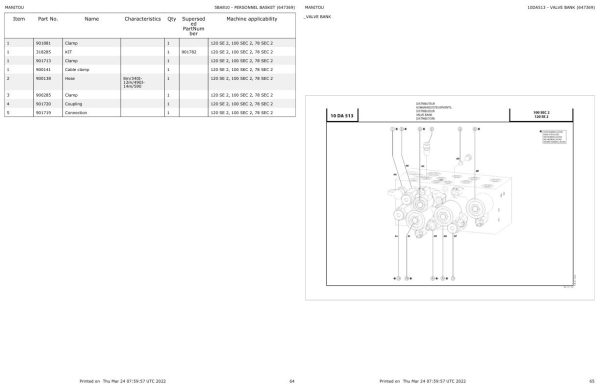 Manitou Platform 120 SE 2 Parts Catalog 647369 1