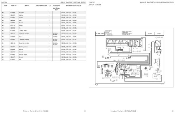 Manitou Platform 120 XEL Parts Catalog 547349 1