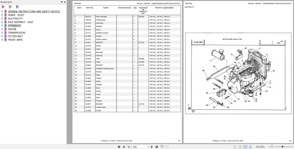 Manitou Platform 145 DLX Parts Catalog 547327