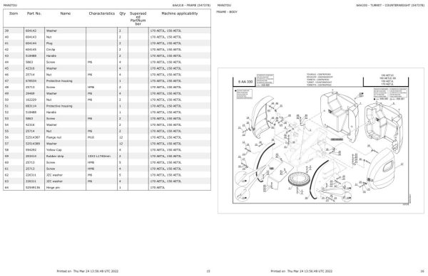 Manitou Platform 150 AETJL Parts Catalog 547378 1