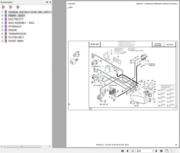 Manitou Platform 150 ATS2 Parts Catalog 547331