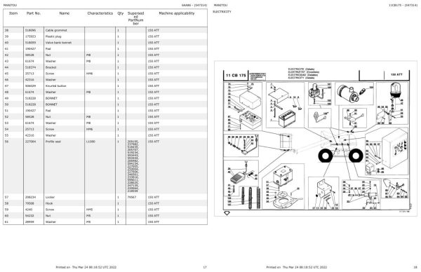 Manitou Platform 150 ATT Parts Catalog 547314 1
