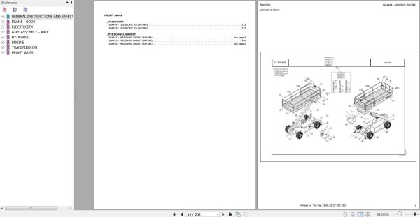 Manitou Platform 150 TP Parts Catalog 547384