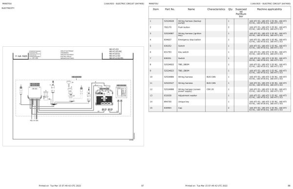 Manitou Platform 160 ATJ E3 Parts Catalog 647400 1
