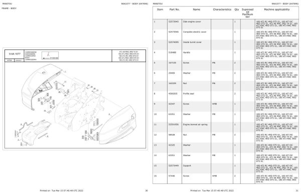 Manitou Platform 160 ATJ RC 4RD ST5 S1 Parts Catalog 647696 1