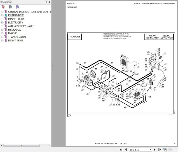 Manitou Platform 160 ATJS Parts Catalog 547370
