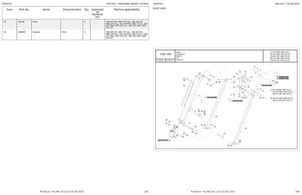 Manitou Platform 180 ATJ RNC 4RD ST5 S1 Parts Catalog 647696 1