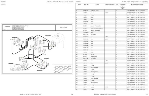 Manitou Platform 220 TJ ST5 S1 Parts Catalog 647844 1