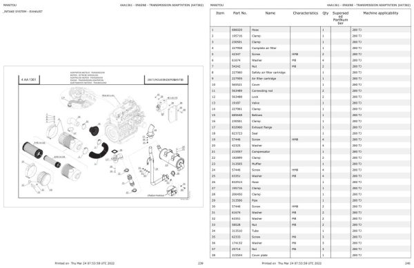 Manitou Platform 260 TJ XP ST3A S1 Parts Catalog 647382 1