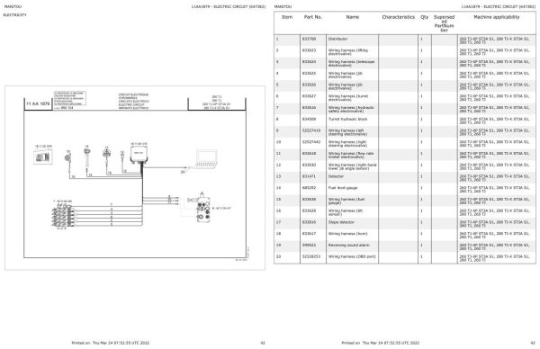 Manitou Platform 280 TJ Parts Catalog 647382 1