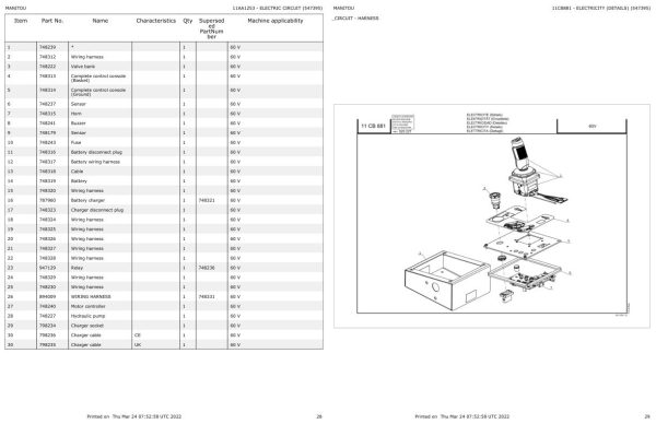 Manitou Platform 60V Parts Catalog 547395 1